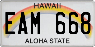 HI license plate EAM668
