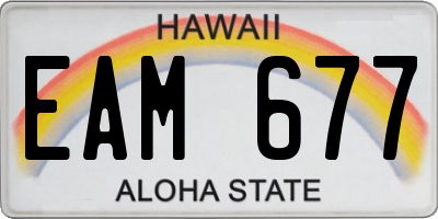 HI license plate EAM677