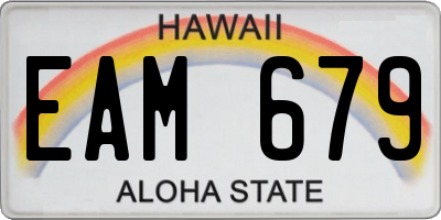 HI license plate EAM679