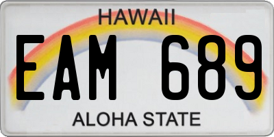 HI license plate EAM689