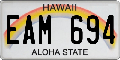HI license plate EAM694