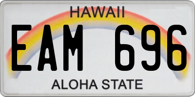 HI license plate EAM696