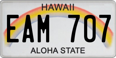 HI license plate EAM707