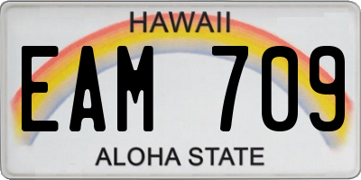 HI license plate EAM709
