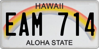 HI license plate EAM714