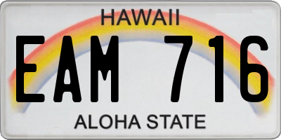 HI license plate EAM716