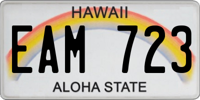 HI license plate EAM723