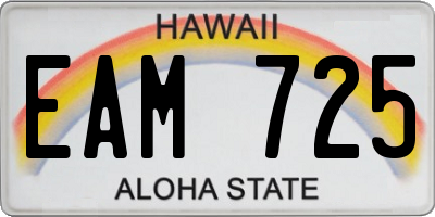 HI license plate EAM725