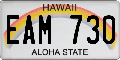HI license plate EAM730