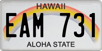 HI license plate EAM731