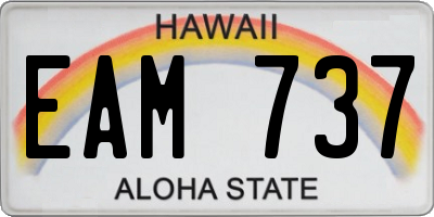 HI license plate EAM737