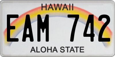 HI license plate EAM742