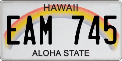 HI license plate EAM745