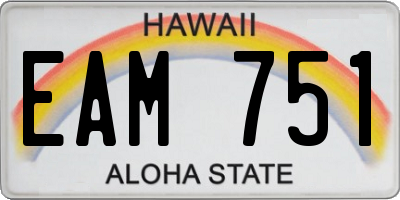 HI license plate EAM751