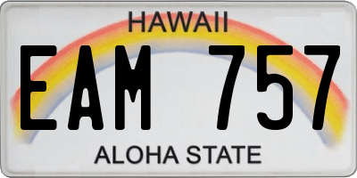 HI license plate EAM757