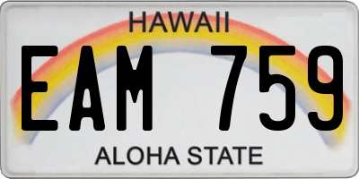 HI license plate EAM759