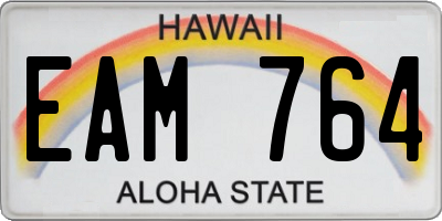 HI license plate EAM764