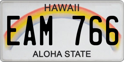 HI license plate EAM766