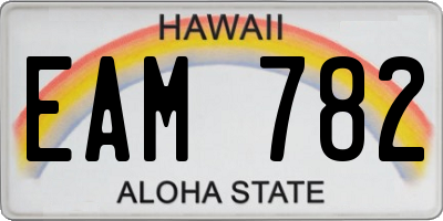 HI license plate EAM782