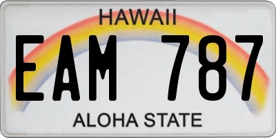 HI license plate EAM787