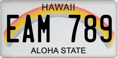 HI license plate EAM789