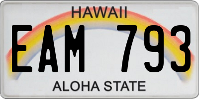 HI license plate EAM793