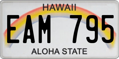 HI license plate EAM795