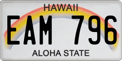 HI license plate EAM796