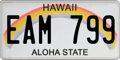 HI license plate EAM799