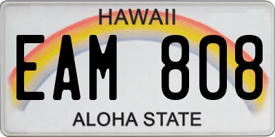 HI license plate EAM808