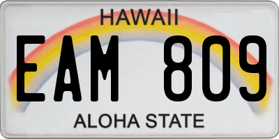 HI license plate EAM809