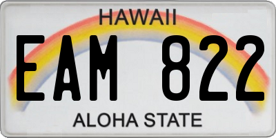 HI license plate EAM822