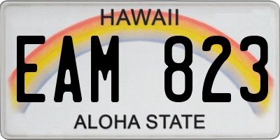 HI license plate EAM823