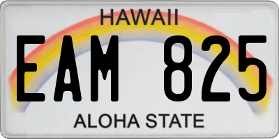 HI license plate EAM825