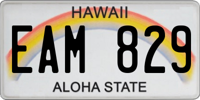 HI license plate EAM829