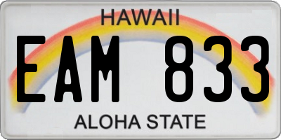 HI license plate EAM833