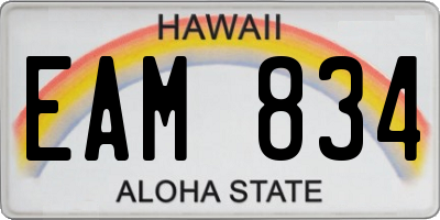 HI license plate EAM834