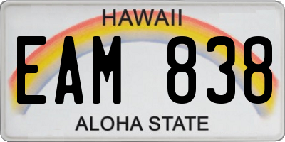 HI license plate EAM838