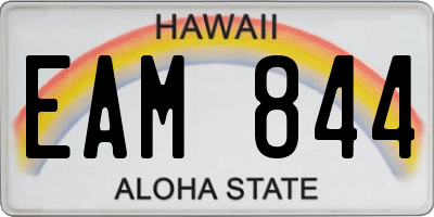 HI license plate EAM844