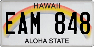 HI license plate EAM848
