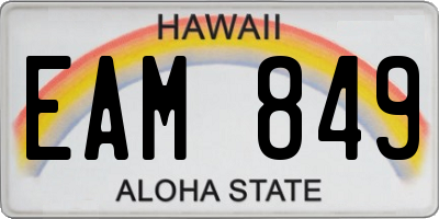 HI license plate EAM849
