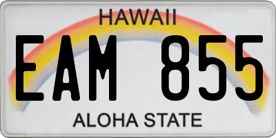 HI license plate EAM855