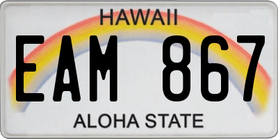 HI license plate EAM867