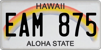 HI license plate EAM875