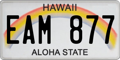 HI license plate EAM877