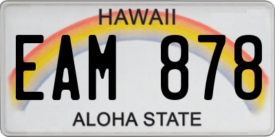 HI license plate EAM878