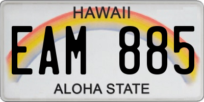 HI license plate EAM885
