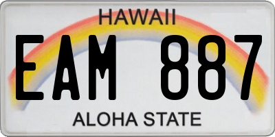 HI license plate EAM887