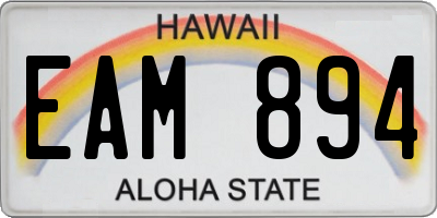 HI license plate EAM894