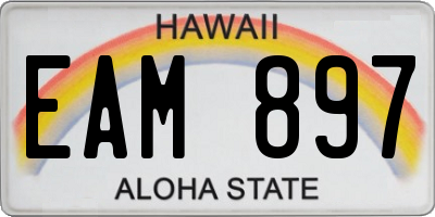 HI license plate EAM897